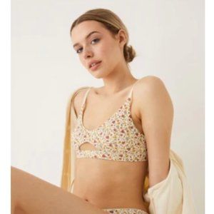 Frank & Oak, organic floral peekaboo bra, XL